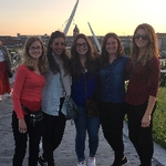 Students in front of Peace Bridge